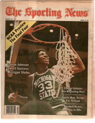 The Sporting News Newspaper March 31 1979 Final Four Michigans Earvin Johnson G