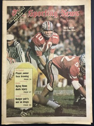 Jan 2 1971 The Sporting News - Rex Kern Ohio State Cover News Baltimore Colts
