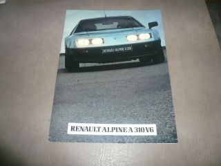1961 Renault Alpine A 310 V6 Sales Brochure - Vintage - French Language