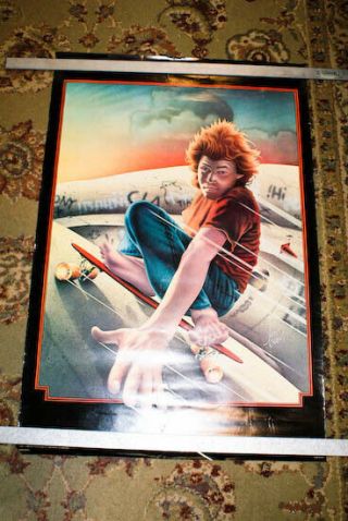 1977 Jim Evans Skateboard Cadillac Wheels Poster Rare