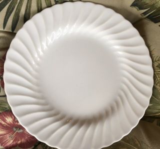 Vintage Sheffield Bone White China Dinner Plate Swirl Rim 10 1/4 " Usa