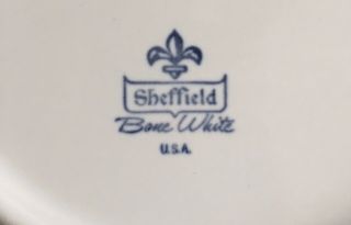 Vintage Sheffield Bone White China Dinner Plate Swirl Rim 10 1/4 