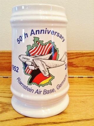 Vintage Ramstein Ab C - 17 50th Anniversary 0.  5l Stein Mug Air Force Bavaria Made
