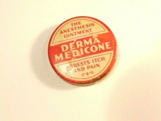 Vintage Derma Medicone Tin Can With Some Expired Content