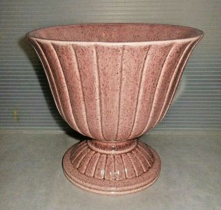 Mid Century Vintage Red Wing Pottery Pink Speckled Footed Planter M - 1591