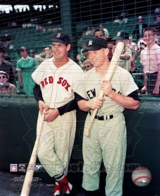 Mickey Mantle Ted Williams Licensed 8x10 Photo Baseball Legends