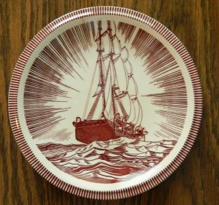 Vintage Vernon Kilns Moby Dick Plate By Rockwell Kent - Salad Plate Brown 7 ½”