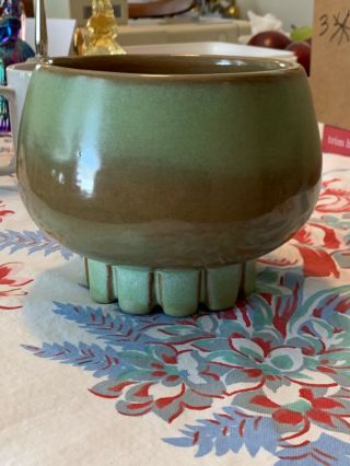 Vintage Frankoma Pottery Planter Bowl Green