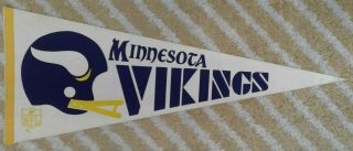 Vtg Minnesota Vikings 2 Bar Full Size Nfl Football Pennant