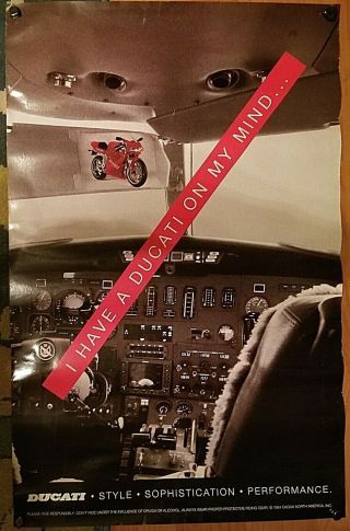 1994 Cagiva Ducati On My Mind Italy Motorcycle Ducati 930 Poster 23x36=airplane