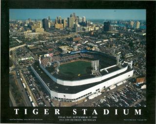 September 27,  1999 Last Day At Tiger Stadium 8 " X 10 " Full Color Photo