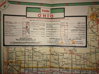 VINTAGE OHIO 1966 SINCLAIR GASOLINE ROAD MAP 3