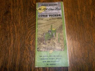 Vintage John Deere No.  101 One - Row Corn Picker Brochure,  1949
