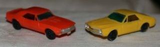 Vintage Tyco 1968 Chevy Camaro Ss & Amc Amx Plastic Toy Cars Ho Scale Hong Kong