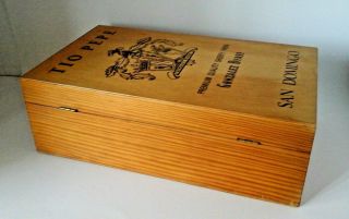 Vintage Liquor Wine Tio Pepe Gonzalez Byass Spain Wooden Box Rare