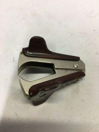 Vintage Ace Staple Remover Classic Retro Office Brown Black Made In Usa 2033050