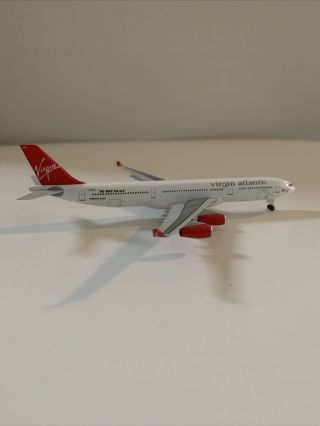 Virgin Atlantic Airways A340 - 311 “lady In Red” Die Cast Model Airplane G - Vbus