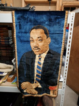 Vintage Martin Luther King Velvet Rug Hanging Wall Tapestry,  (rare)
