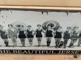 Antique Rustic Style Beach Babes Panoramic Wood Printed Sign AWESOME 6x48 3