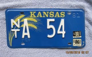 1981 Norton County Kansas License Plate Nt - A - 54 Passenger Chevy Man Cave Garage