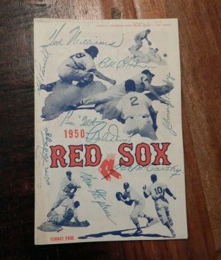 1950 Boston Red Sox Vs Chicago White Sox Baseball Program Fenway Williams Fox,
