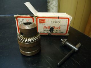Vintage Craftsman Drill Chuck 5/64 " - 1/2 " Cap.  1/2 - 20 Mounting.  Made In Usa