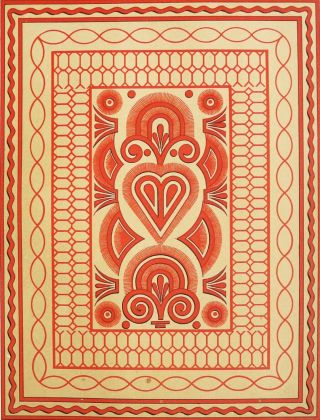 Celtic Art After A Dolmen Designs.  Decorative Arts.  Antique Lithograph From 1890.