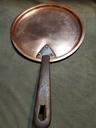 French Antique Copper Pan Lid A La Menagere