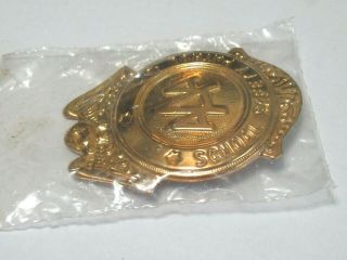 Vintage Aaa School Safety Patrol Badge Gold Color