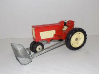 Vintage Metal Hubley Kiddie Toy Red Farm Tractor No.  500 With Front Loader