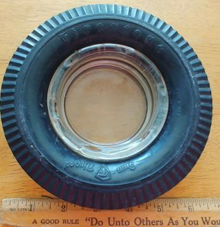 Vintage Firestone - Deluxe Champion - Rubber Tire Advertising Ashtray