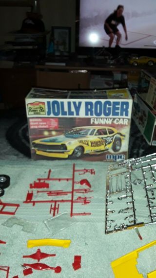 Rare Vintage Mpc Jolly Roger Maverick Funny Car Incomplete Kit Please Read
