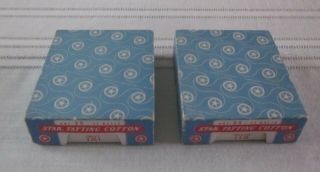 2 Boxes Vintage Star Tatting Cotton Thread Yellow And Delft Blue
