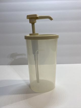 Tupperware Vintage Hand Soap/lotion Dispenser,  Almond/clear