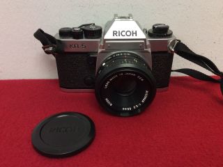 Vintage Ricoh Kr - 5 35mm Film Slr Camera,  Riconar F/2.  2 55mm Lens Japan