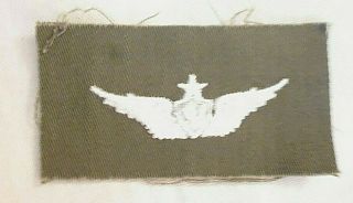 Vietnam Era Embroidered Od And White Army Senior Aircrew Wing Uniform Patch