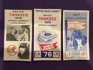 1975,  1976 And 1977 Ny Yankees Schedules