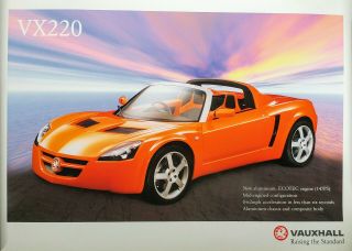 2000 Vauxhall Vx220 Opel Speedster Official Poster Turbo Vxr220 Ecotec