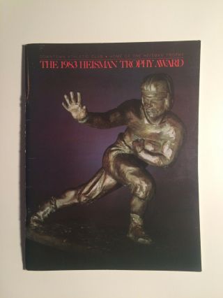 1983 Heisman Trophy Award Program Autographed Mike Rozier Downtown Athletic Club