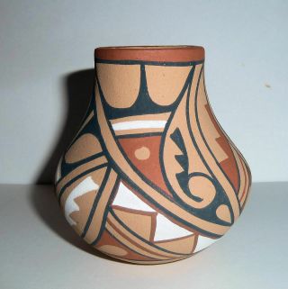 Clay Pottery Native American Vintage 1970s Romero Jemez Abstract Art Vase
