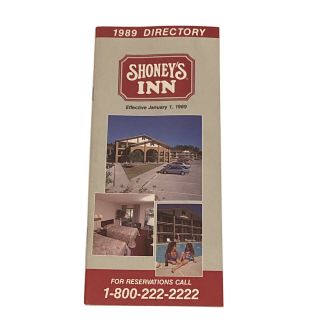 Vintage 1989 Directory Brochure Of Shoney 