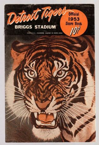 1953 Detroit Tigers Vs York Yankees Program - Newhouser Mantle Berra