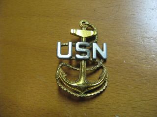 Vintage Usn Us Navy Fouled Anchor Acid Test 1 3/4 " Cap Pin