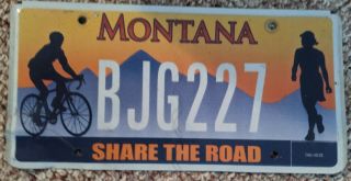 Montana Share The Road Bicycle License Plate