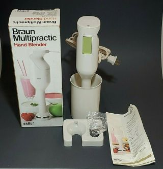 Vintage Braun Hand Blender With Mixing Cup Wall Holder Mounting Screws