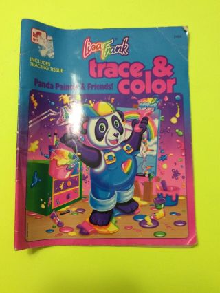 Lisa Frank Vtg 90s Panda Painter Friends Coloring Book Trace Color Art Goldenusa