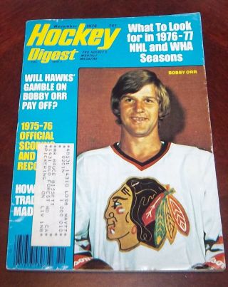 Hockey Digest November 1976 Bobby Orr Label