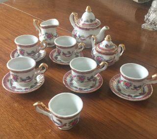 Vintage 16 Piece Childrens Tea Set Limoges China