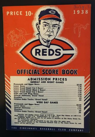 1938 Cincinnati Reds Score Book (playing Chicago)