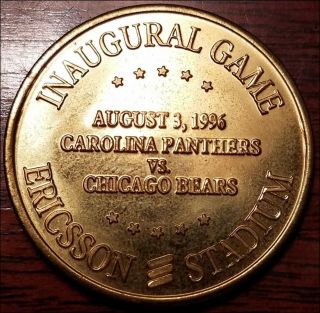 Three 1996 Carolina Panthers Ericsson Stadium Inaugural Game Coin Vs Chicago Bea